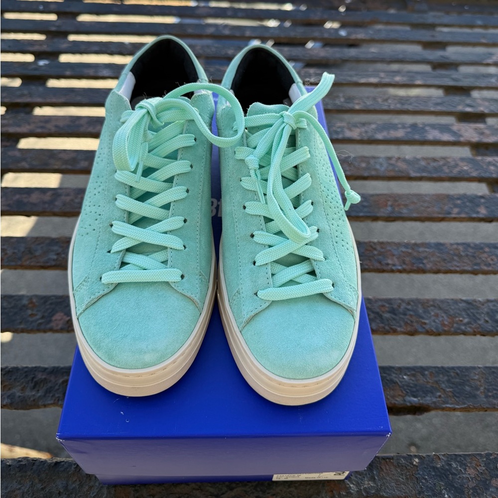 P448 Jack Low Top Sneakers in Aqua - Picture 7 of 15